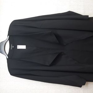 Lane Bryant Black Ponte Knit Draped Open Front Jacket - NWT